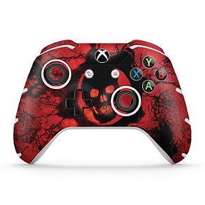 Skin Xbox One Slim X Controle - Gears of War - Skull