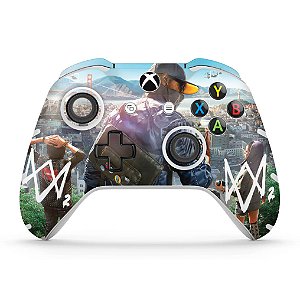 Skin Xbox One Slim X Controle - Watch Dogs 2