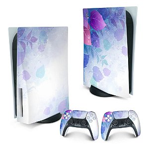 PS5 Skin - Folhas Lilás