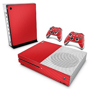 Xbox One Slim Skin - Fibra de Carbono Vermelho