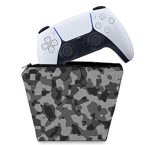 Capa PS5 Controle Case - Camuflado Cinza