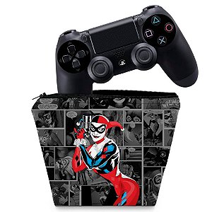 Capa PS4 Controle Case - Harley Quinn - Arlequina #A