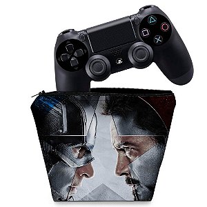 Capa PS4 Controle Case - Capitão America - Guerra Civil