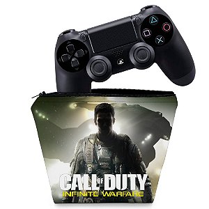 KIT Capa Case e Skin PS4 Controle - Call Of Duty Advanced Warfare