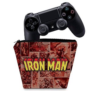 Capa PS4 Controle Case - Homem De Ferro Comics