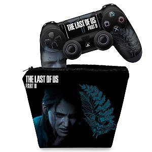KIT Capa Case e Skin PS4 Controle  - The Last Of Us Part 2 Ii B-excluir