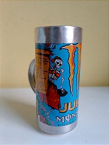 CANECA ARTESANAL DE ALUMINIO COM ALÇA MONSTER JUICE