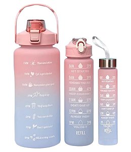 Kit 03 Garrafa De Água Squeeze