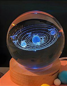 Luminária De Mesa Bola De Cristal 3D LED RGB B-Max BM-F976