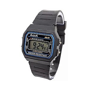 Relógio Retro Digital De Pulso Aqua