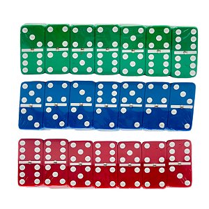 Jogo De Dominó Idea Tradicional Lata 28 Peças Pedra Colorida