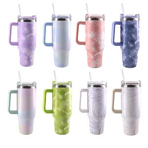 Copo CanudoTérmico 1200ml Marmorizado