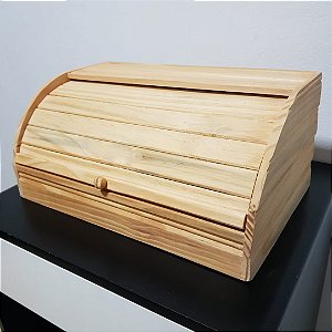 Porta Pão Grande Madeira Porta Basculante Estilo Baú