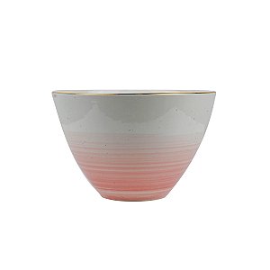 Tigela Gaia Rosa Com Borda Dourada 14x9cm We Make