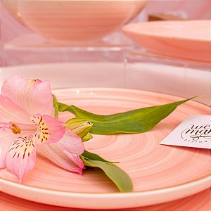 Sousplat Gaia Rosa Com Borda Dourada 19,2x2cm We Make