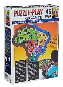 Quebra Cabeça Play Gigante Mapa Do Brasil 45 Peças 3635