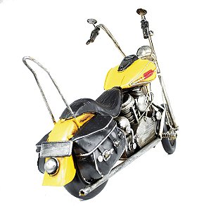 Miniatura Colecionável Moto Customizada Ano 1949 Amarelo Verito