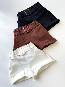 Shorts em Neoprene com Cinto Embutido Tânia Ref. 1918