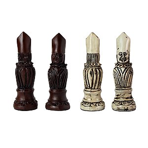 32 Peças de Xadrez Luxo Tema Exclusivo Vitoriana