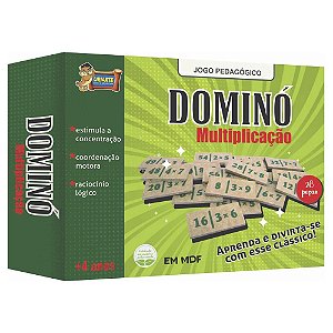 Dominó Multiplicação - Jogo Pedagógico - 28 Peças Em MDF - Uriarte