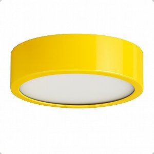 Plafon D200 Aluminio Teto E27 1 Luz Lumini Lab - Amarelo Brilhante