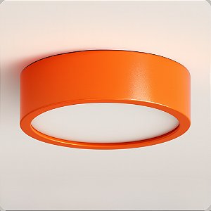 Plafon D200 Aluminio Teto E27 1 Luz Lumini Lab - Laranja Brilhante