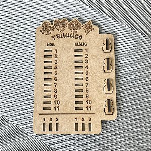 Marcador de Truco em MDF 11x16cm placar e melhor de três