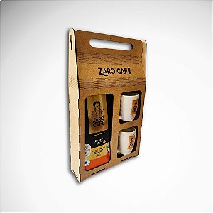 Kit Presente Zaro Café Suave em Grãos 500g + 2 Canecas Brancas 170ml