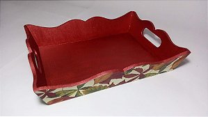 BANDEJA DECORADA EM MDF 28X20X07