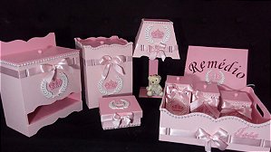 Kit higiênico personalizado tema Realeza Pink c/9 peças