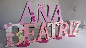 ENFEITE LETRAS DE NOME EM  MDF