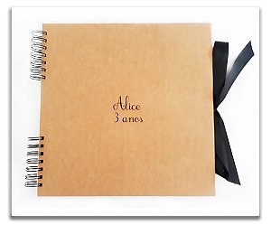 Álbum de Fotos/Scrapbooking Kraft com Nome/Texto