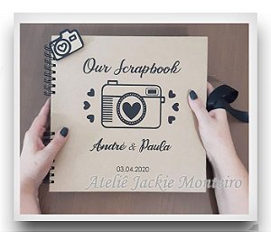 Álbum de Fotos e Scrapbook Kraft Personalize sua Capa -M
