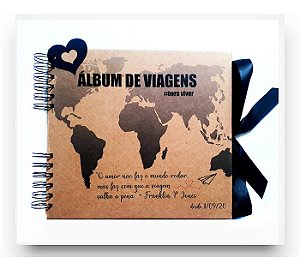 Álbum de Fotos/Scrapbook Kraft- Álbum de Viagens