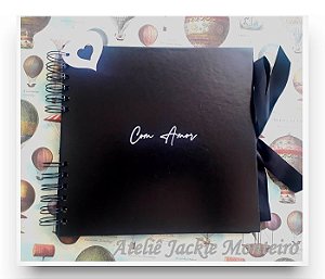 Álbum de Fotos e Scrapbooking Preto M - Frase