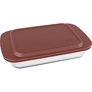 Assadeira Retangular Lasanheira 5 L com Tampa 6538 Marinex