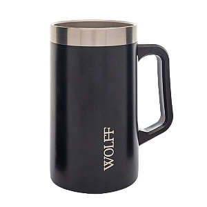 Caneca Térmica para Cerveja de Aço Inox Preta 500ml - Wolff