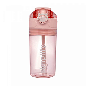 Garrafa Squeeze Rosa de Policarbonato 450ml