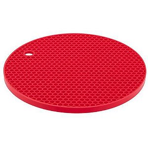 Descanso Panela Redondo Silicone Vermelho 20cm
