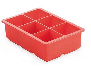 Forma de Gelo Silicone quadrado Grande vermelho