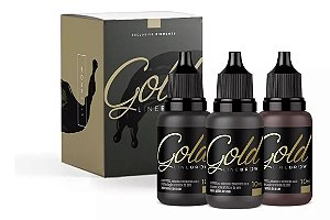 Kit 3 Pigmentos Mag Color Gold Line Brow 10ml C/ Anvisa