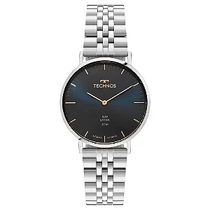 Relógio Technos Slim Prata