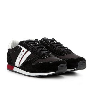 tênis couro tommy hilfiger perfuros masculino