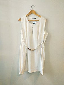 Vestido branco com detalhes metalizados Givy G