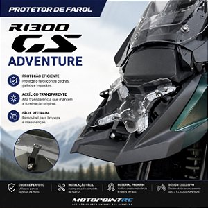 PROTETOR FAROL ACRILICO BMW R1300 GS ADVENTURE REMOVIVEL