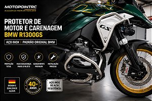 PROTETOR DE MOTOR E CARENAGEM EM AÇO INOX BMW R1300GS