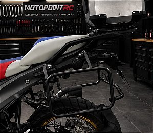 SUPORTE BAU LATERAL BMW R 1300 GS TUBULAR PRETO ou PRATA COM RECORTE