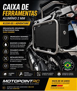 Caixa de Ferramentas Aluminio/ Preta ou Prata BMW R1250 GS Adventure | Motopointrc