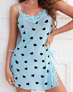 Baby Doll Tule Corações