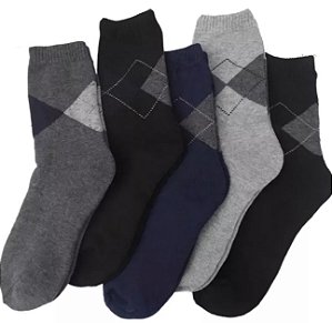 Kit 3 Pares de Meias Social masculina em algodão